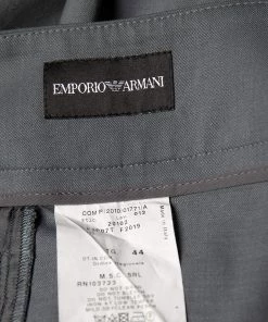 Emporio Armani Grey Wool Pleated Detail Trousers M For Women -Emporio Armani sale luxury women emporio armani used clothes p518933 003