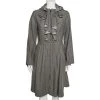 Emporio Armani Grey Wool And Cashmere Ruffled Neck Hooded Coat S For Women -Emporio Armani sale luxury women emporio armani used clothes p519004 002