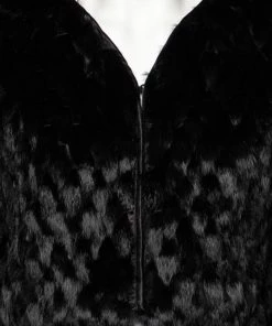 Emporio Armani Black Fur And Feather Trim Hook Front Shrug S For Women -Emporio Armani sale luxury women emporio armani used clothes p525602 003