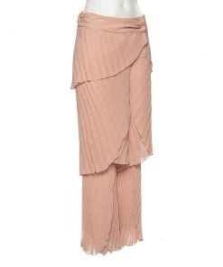 Emporio Armani Pink Plisse Layered Pants M For Women -Emporio Armani sale luxury women emporio armani used clothes p531554 002