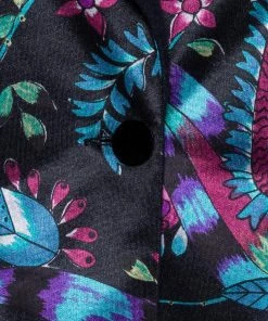 Emporio Armani Black Floral Printed Synthetic Single Buttoned Blazer & Skirt Set S For Women -Emporio Armani sale luxury women emporio armani used clothes p531625 007