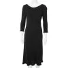 Emporio Armani Black Textured Crepe Midi Dress L For Women -Emporio Armani sale luxury women emporio armani used clothes p537552 007