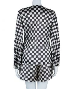Emporio Armani Black And White Checked Blazer And Pants Set S/M For Women -Emporio Armani sale luxury women emporio armani used clothes p54410 003