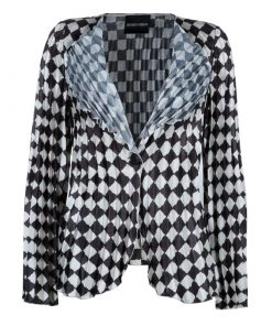 Emporio Armani Black And White Checked Blazer And Pants Set S/M For Women -Emporio Armani sale luxury women emporio armani used clothes p54410 004
