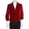 Emporio Armani Red Velvet Button Front Blazer L For Women -Emporio Armani sale luxury women emporio armani used clothes p563271 005
