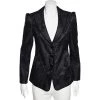 Emporio Armani Black Lace Button Front Blazer M For Women -Emporio Armani sale luxury women emporio armani used clothes p565645 003