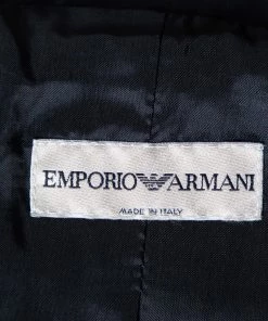 Emporio Armani Black Wool Blend Belted Button Front Blazer S For Women -Emporio Armani sale luxury women emporio armani used clothes p567321 007