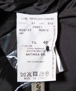 Emporio Armani Black Wool Blend Belted Button Front Blazer S For Women -Emporio Armani sale luxury women emporio armani used clothes p567321 008