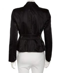 Emporio Armani Black Synthetic Button Front Jacket S For Women -Emporio Armani sale luxury women emporio armani used clothes p567875 005