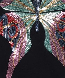 Emporio Armani Black Butterfly Print Cotton Sequins Top M For Women -Emporio Armani sale luxury women emporio armani used clothes p573324 001