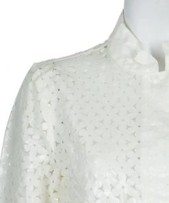 Emporio Armani White Laser Cut Jacket M For Women -Emporio Armani sale luxury women emporio armani used clothes p57477 005