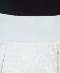 Emporio Armani Off-White Floral Laser Cut Overlay Gathered Skirt L For Women -Emporio Armani sale luxury women emporio armani used clothes p57667 0008