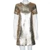 Emporio Armani Gold Sequin Embellished Mini Dress S For Women