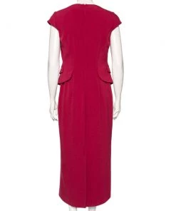 Emporio Armani Pink Knit Jacket Detailed Cap Sleeve Dress M For Women -Emporio Armani sale luxury women emporio armani used clothes p580318 008