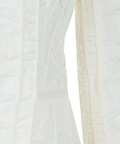 Emporio Armani Cream ZigZag Topstitch Detail Pintucked Blazer M For Women -Emporio Armani sale luxury women emporio armani used clothes p58081 0007