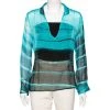 Emporio Armani Blue Printed Silk Top M For Women