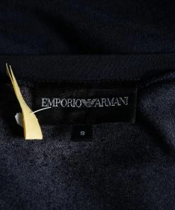 Emporio Armani Blue Cotton Half Printed Short Sleeve T-Shirt S For Women -Emporio Armani sale luxury women emporio armani used clothes p584666 005