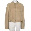 Emporio Armani Vintage Beige Suede Button Front Jacket XL For Women -Emporio Armani sale luxury women emporio armani used clothes p586616 008