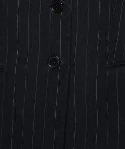 Emporio Armani Black Pinstriped Crepe Single Breasted Suit M For Women -Emporio Armani sale luxury women emporio armani used clothes p588885 002