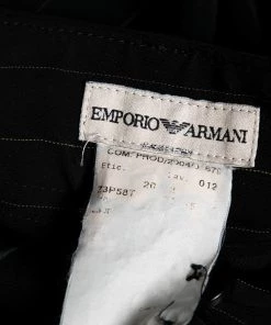 Emporio Armani Black Pinstriped Crepe Single Breasted Suit M For Women -Emporio Armani sale luxury women emporio armani used clothes p588885 005