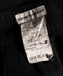 Emporio Armani Black Textured Crepe Padded Shoulder Detail Tailored Suit M For Women -Emporio Armani sale luxury women emporio armani used clothes p588908 004