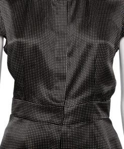 Emporio Armani Black Polka Dot Ruffled Hem Cap Sleeve Blouse L For Women -Emporio Armani sale luxury women emporio armani used clothes p588929 001