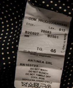 Emporio Armani Black Polka Dot Ruffled Hem Cap Sleeve Blouse L For Women -Emporio Armani sale luxury women emporio armani used clothes p588929 005