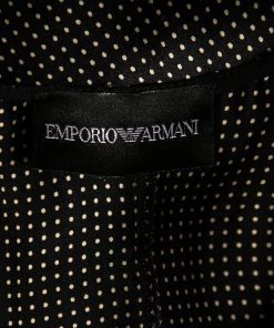 Emporio Armani Black Polka Dot Ruffled Hem Cap Sleeve Blouse L For Women -Emporio Armani sale luxury women emporio armani used clothes p588929 007