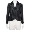 Emporio Armani Black Jacquard Single Breasted Blazer M For Women