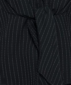 Emporio Armani Black Pinstriped Crepe Front Tie Detail Single Breasted Suit M For Women -Emporio Armani sale luxury women emporio armani used clothes p588938 003