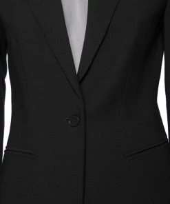 Emporio Armani Black Wool Single Breasted Blazer S For Women -Emporio Armani sale luxury women emporio armani used clothes p592831 006