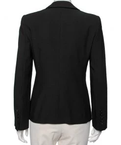 Emporio Armani Black Wool Single Breasted Blazer S For Women -Emporio Armani sale luxury women emporio armani used clothes p592831 008