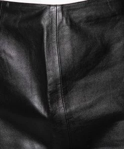 Emporio Armani Vintage Black Leather Knee Length Skirt M For Women -Emporio Armani sale luxury women emporio armani used clothes p592865 002