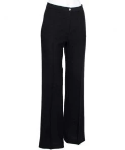 Emporio Armani Black Wool Flared Leg Pants S For Women -Emporio Armani sale luxury women emporio armani used clothes p592881 001