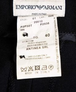 Emporio Armani Black Wool Flared Leg Pants S For Women -Emporio Armani sale luxury women emporio armani used clothes p592881 005