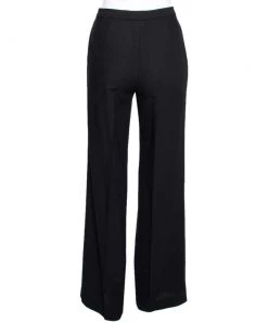 Emporio Armani Black Wool Flared Leg Pants S For Women -Emporio Armani sale luxury women emporio armani used clothes p592881 007
