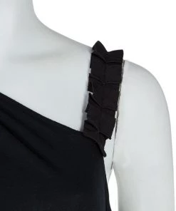 Emporio Armani Black Knit Asymmetric Dress M For Women -Emporio Armani sale luxury women emporio armani used clothes p59466 004