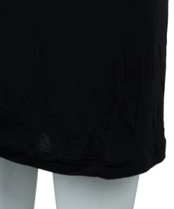 Emporio Armani Black Knit Asymmetric Dress M For Women -Emporio Armani sale luxury women emporio armani used clothes p59466 006