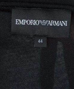 Emporio Armani Black Knit Asymmetric Dress M For Women -Emporio Armani sale luxury women emporio armani used clothes p59466 009
