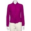 Emporio Armani Purple Silk Button Front Blouse L For Women