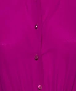 Emporio Armani Purple Silk Button Front Blouse L For Women -Emporio Armani sale luxury women emporio armani used clothes p597037 006