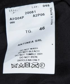 Emporio Armani Black Leather Chiffon Trim Fitted Jacket L For Women -Emporio Armani sale luxury women emporio armani used clothes p59990 010