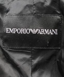 Emporio Armani Black Cotton Blend Belted Trench Coat L For Women -Emporio Armani sale luxury women emporio armani used clothes p601046 007