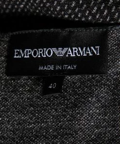 Emporio Armani Grey Wool Knot Detailed Front Sleeveless Top S For Women -Emporio Armani sale luxury women emporio armani used clothes p605795 006