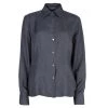 Emporio Armani Grey Silk Collared Shirt M For Women