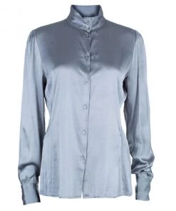 Emporio Armani Grey Silk Shirt L For Women