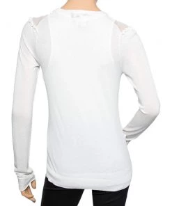 Emporio Armani Off White Knit Sleeveless Top & Button Front Cardigan M For Women -Emporio Armani sale luxury women emporio armani used clothes p606147 008