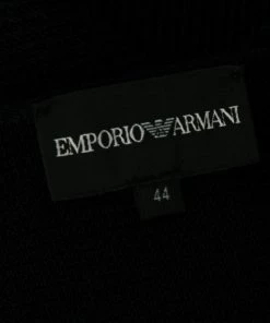 Emporio Armani Black Knit Puff Sleeve Top M For Women -Emporio Armani sale luxury women emporio armani used clothes p606183 005