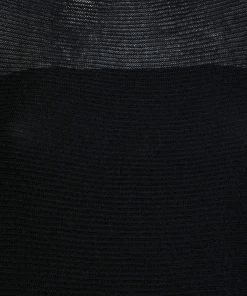 Emporio Armani Black Knit Puff Sleeve Top M For Women -Emporio Armani sale luxury women emporio armani used clothes p606183 006