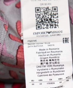 Emporio Armani Grey Graffiti Print Satin Silk Blouse M For Women -Emporio Armani sale luxury women emporio armani used clothes p607997 005